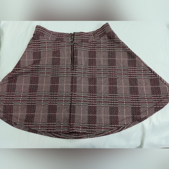 SO Plaid Preppy Dark Academia Red,Purple And Black A-Line Skirt  (#1,438) - Picture 1 of 10
